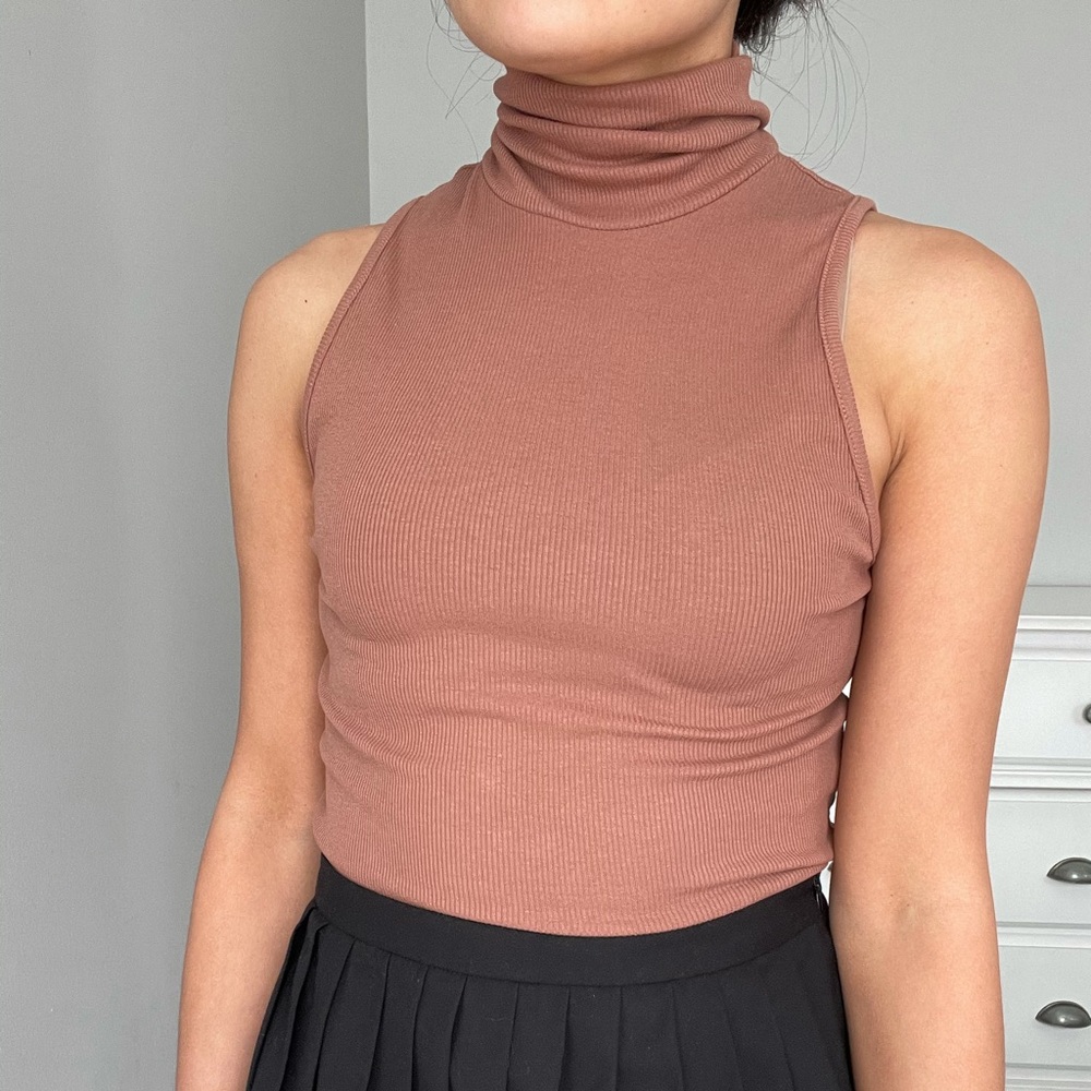 Zara Sleeveless High Collar top